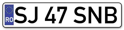 Placuta inmatriculare numar auto  SJ-47-SNB, SJ 47 SNB, SJ47SNB