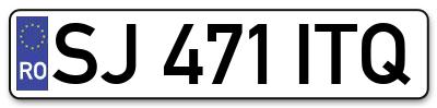 Placuta inmatriculare numar auto  SJ-471-ITQ, SJ 471 ITQ, SJ471ITQ