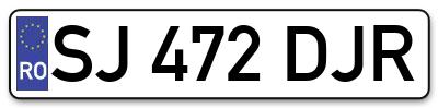 Placuta inmatriculare numar auto  SJ-472-DJR, SJ 472 DJR, SJ472DJR
