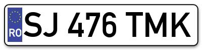 Placuta inmatriculare numar auto  SJ-476-TMK, SJ 476 TMK, SJ476TMK