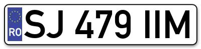 Placuta inmatriculare numar auto  SJ-479-IIM, SJ 479 IIM, SJ479IIM