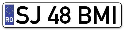 Placuta inmatriculare numar auto  SJ-48-BMI, SJ 48 BMI, SJ48BMI