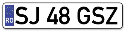 Placuta inmatriculare numar auto  SJ-48-GSZ, SJ 48 GSZ, SJ48GSZ