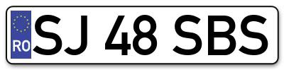 Placuta inmatriculare numar auto  SJ-48-SBS, SJ 48 SBS, SJ48SBS