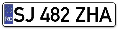 Placuta inmatriculare numar auto  SJ-482-ZHA, SJ 482 ZHA, SJ482ZHA