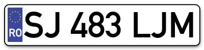 Placuta inmatriculare numar auto  SJ-483-LJM, SJ 483 LJM, SJ483LJM