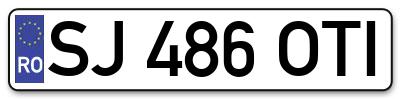 Placuta inmatriculare numar auto  SJ-486-OTI, SJ 486 OTI, SJ486OTI