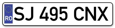 Placuta inmatriculare numar auto  SJ-495-CNX, SJ 495 CNX, SJ495CNX
