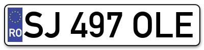 Placuta inmatriculare numar auto  SJ-497-OLE, SJ 497 OLE, SJ497OLE