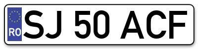 Placuta inmatriculare numar auto  SJ-50-ACF, SJ 50 ACF, SJ50ACF