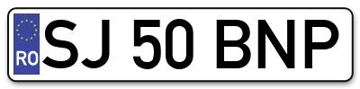 Placuta inmatriculare numar auto  SJ-50-BNP, SJ 50 BNP, SJ50BNP
