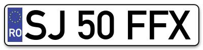 Placuta inmatriculare numar auto  SJ-50-FFX, SJ 50 FFX, SJ50FFX