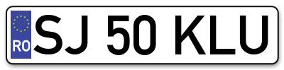 Placuta inmatriculare numar auto  SJ-50-KLU, SJ 50 KLU, SJ50KLU