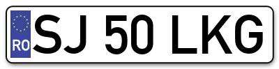 Placuta inmatriculare numar auto  SJ-50-LKG, SJ 50 LKG, SJ50LKG