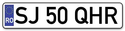 Placuta inmatriculare numar auto  SJ-50-QHR, SJ 50 QHR, SJ50QHR