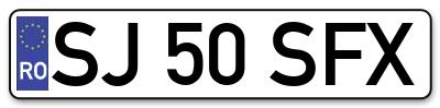 Placuta inmatriculare numar auto  SJ-50-SFX, SJ 50 SFX, SJ50SFX