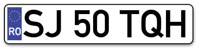 Placuta inmatriculare numar auto  SJ-50-TQH, SJ 50 TQH, SJ50TQH