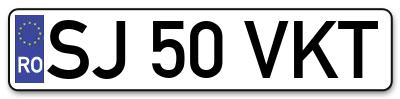 Placuta inmatriculare numar auto  SJ-50-VKT, SJ 50 VKT, SJ50VKT