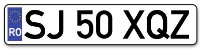 Placuta inmatriculare numar auto  SJ-50-XQZ, SJ 50 XQZ, SJ50XQZ