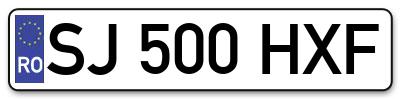 Placuta inmatriculare numar auto  SJ-500-HXF, SJ 500 HXF, SJ500HXF