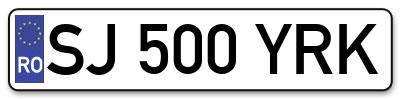 Placuta inmatriculare numar auto  SJ-500-YRK, SJ 500 YRK, SJ500YRK