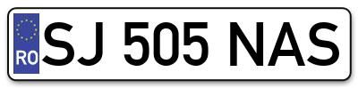 Placuta inmatriculare numar auto  SJ-505-NAS, SJ 505 NAS, SJ505NAS