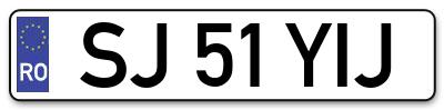 Placuta inmatriculare numar auto  SJ-51-YIJ, SJ 51 YIJ, SJ51YIJ