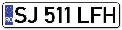 Placuta inmatriculare numar auto  SJ-511-LFH, SJ 511 LFH, SJ511LFH