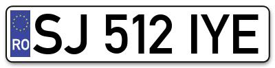 Placuta inmatriculare numar auto  SJ-512-IYE, SJ 512 IYE, SJ512IYE