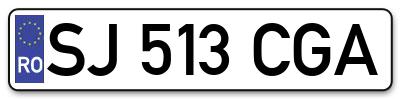 Placuta inmatriculare numar auto  SJ-513-CGA, SJ 513 CGA, SJ513CGA
