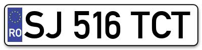 Placuta inmatriculare numar auto  SJ-516-TCT, SJ 516 TCT, SJ516TCT