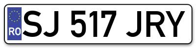 Placuta inmatriculare numar auto  SJ-517-JRY, SJ 517 JRY, SJ517JRY