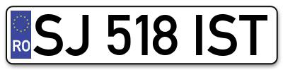 Placuta inmatriculare numar auto  SJ-518-IST, SJ 518 IST, SJ518IST