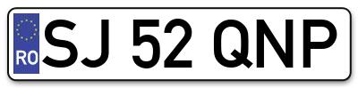 Placuta inmatriculare numar auto  SJ-52-QNP, SJ 52 QNP, SJ52QNP