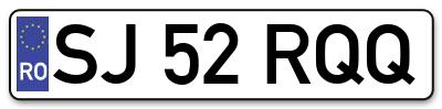 Placuta inmatriculare numar auto  SJ-52-RQQ, SJ 52 RQQ, SJ52RQQ