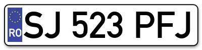 Placuta inmatriculare numar auto  SJ-523-PFJ, SJ 523 PFJ, SJ523PFJ