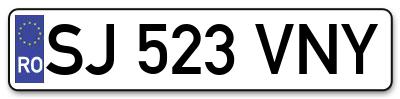 Placuta inmatriculare numar auto  SJ-523-VNY, SJ 523 VNY, SJ523VNY