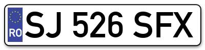 Placuta inmatriculare numar auto  SJ-526-SFX, SJ 526 SFX, SJ526SFX