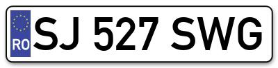 Placuta inmatriculare numar auto  SJ-527-SWG, SJ 527 SWG, SJ527SWG