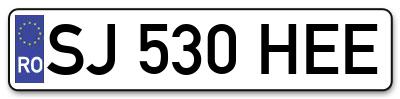 Placuta inmatriculare numar auto  SJ-530-HEE, SJ 530 HEE, SJ530HEE