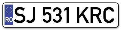 Placuta inmatriculare numar auto  SJ-531-KRC, SJ 531 KRC, SJ531KRC