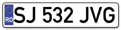 Placuta inmatriculare numar auto  SJ-532-JVG, SJ 532 JVG, SJ532JVG