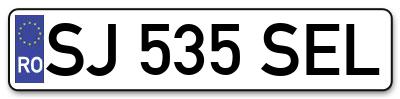 Placuta inmatriculare numar auto  SJ-535-SEL, SJ 535 SEL, SJ535SEL