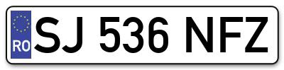 Placuta inmatriculare numar auto  SJ-536-NFZ, SJ 536 NFZ, SJ536NFZ