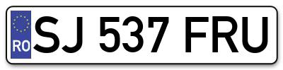 Placuta inmatriculare numar auto  SJ-537-FRU, SJ 537 FRU, SJ537FRU