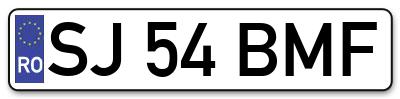 Placuta inmatriculare numar auto  SJ-54-BMF, SJ 54 BMF, SJ54BMF