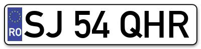 Placuta inmatriculare numar auto  SJ-54-QHR, SJ 54 QHR, SJ54QHR