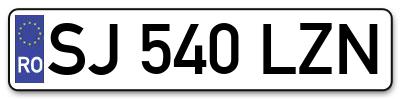 Placuta inmatriculare numar auto  SJ-540-LZN, SJ 540 LZN, SJ540LZN