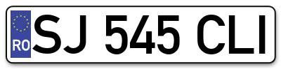 Placuta inmatriculare numar auto  SJ-545-CLI, SJ 545 CLI, SJ545CLI