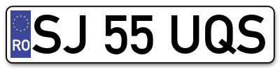Placuta inmatriculare numar auto  SJ-55-UQS, SJ 55 UQS, SJ55UQS
